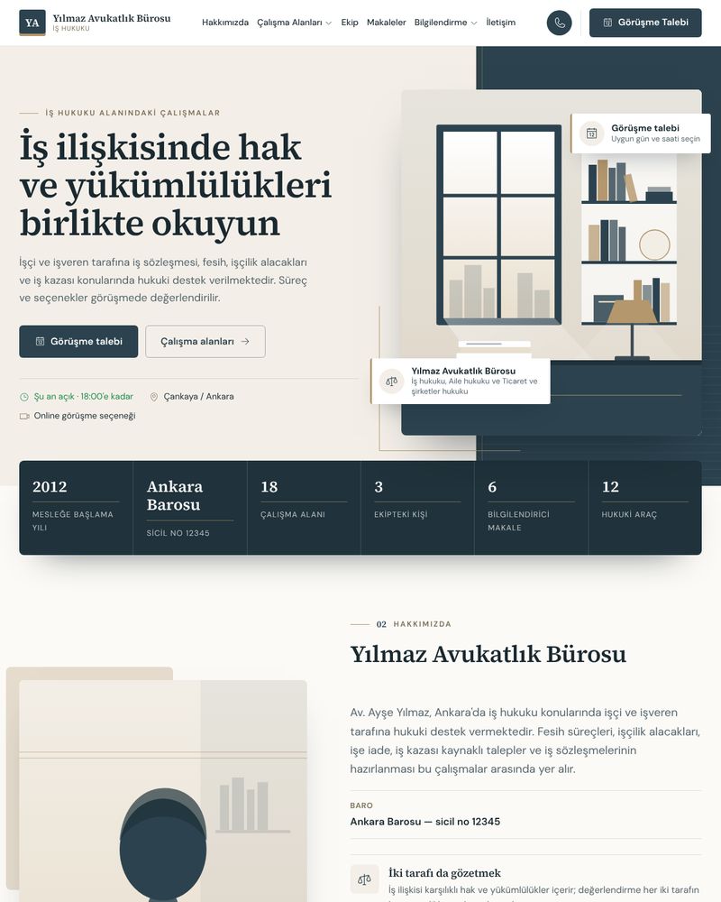 Ayar teması ana sayfa görünümü