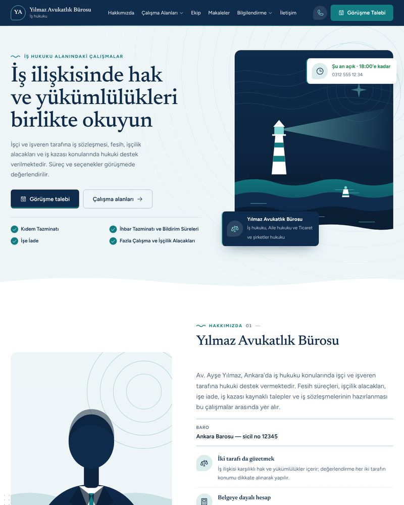 Liman teması ana sayfa görünümü